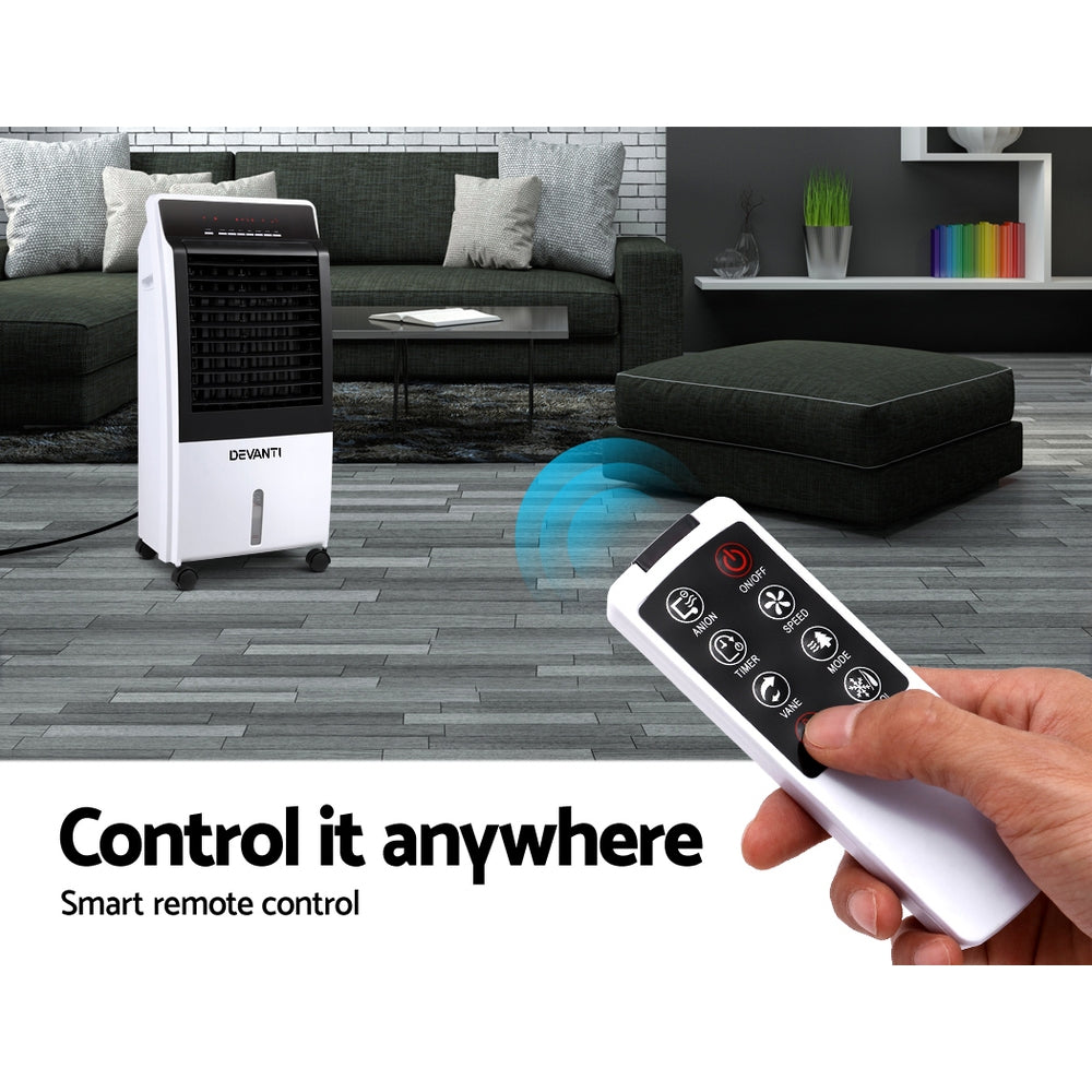 Evaporative Air Cooler Potable Fan Cooling Remote Control LED Display - image6