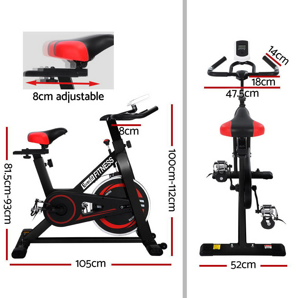 Spin Exercise Bike Cycling Fitness Commercial Home Workout Gym Black - image2