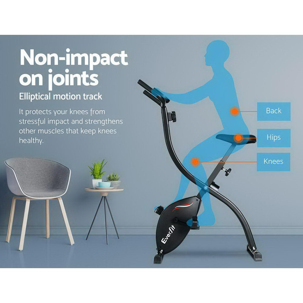 Everfit Exercise Bike X-Bike Folding Magnetic Bicycle Cycling Flywheel Fitness Machine - image4