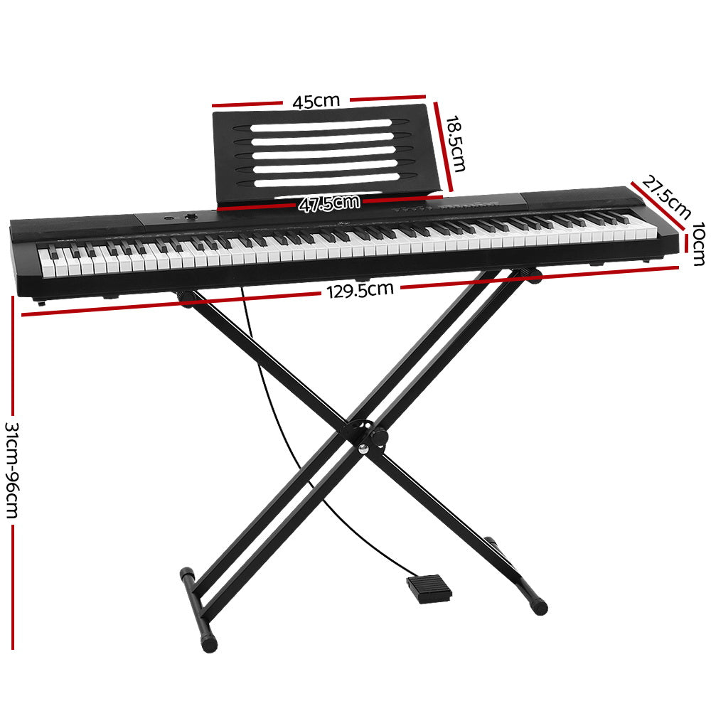 Alpha 88 Keys Electronic Piano Keyboard Electric Holder Music Stand Touch Sensitive with Sustain pedal - image2