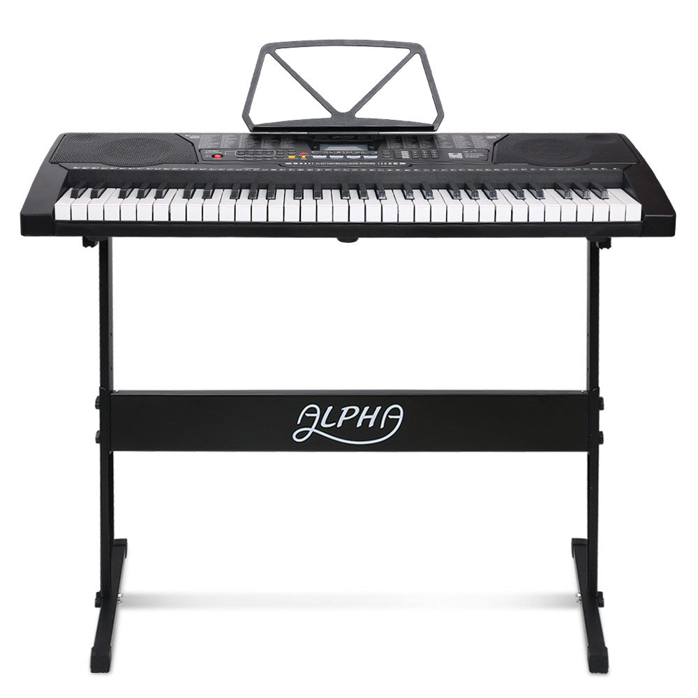 Alpha 61 Key Lighted Electronic Piano Keyboard LCD Electric w/ Holder Music Stand - image10