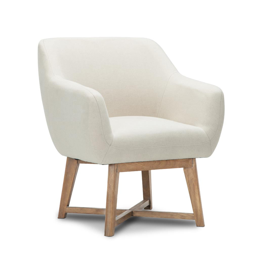 Fabric Tub Lounge Armchair - Beige - image1