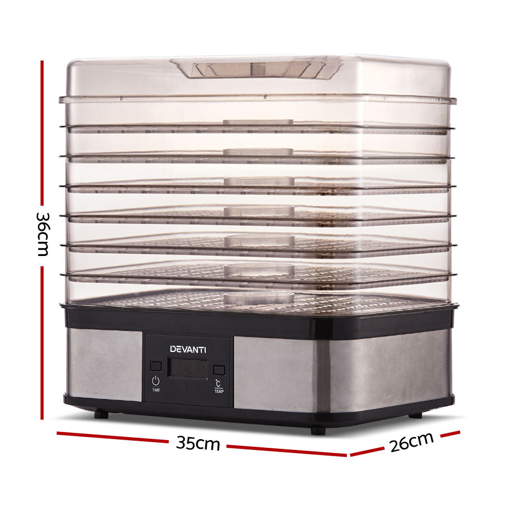Food Dehydrator with 7 Trays - Silver - image2
