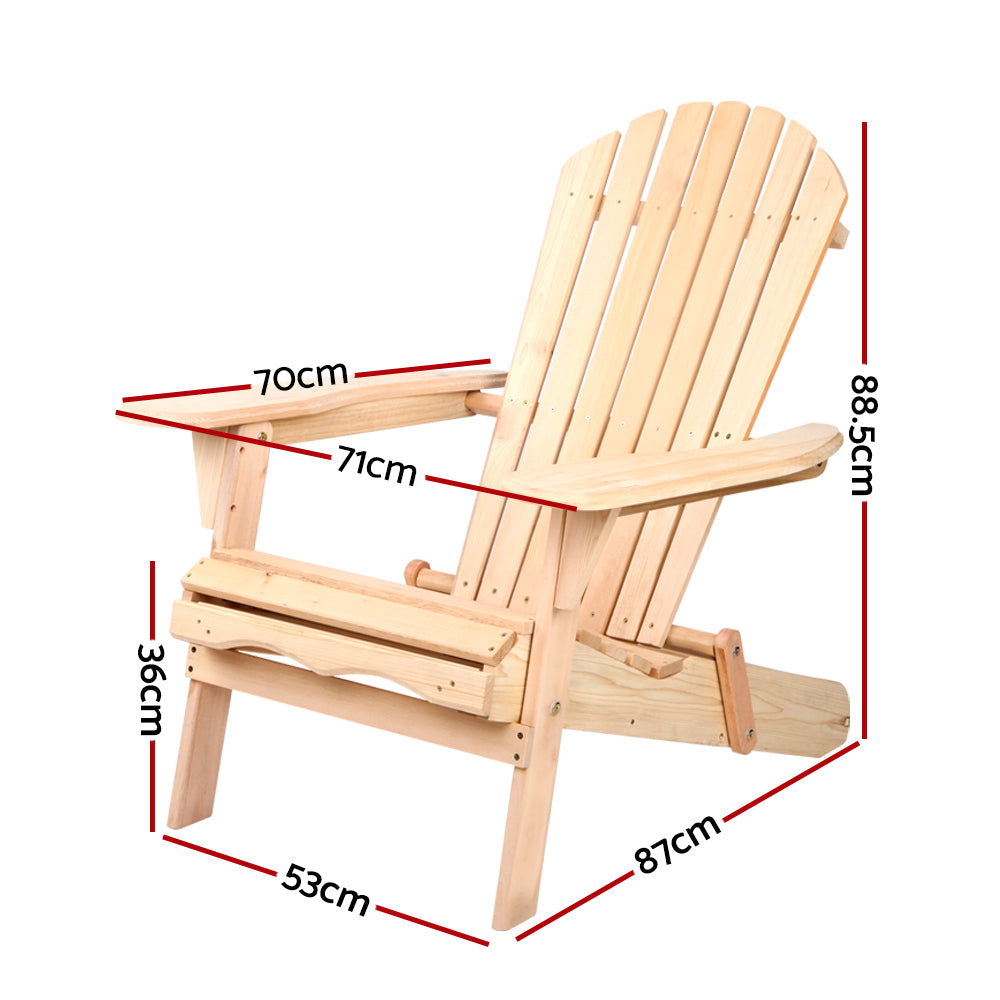 Outdoor Chairs Furniture Beach Chair Lounge Wooden Adirondack Garden Patio - image2