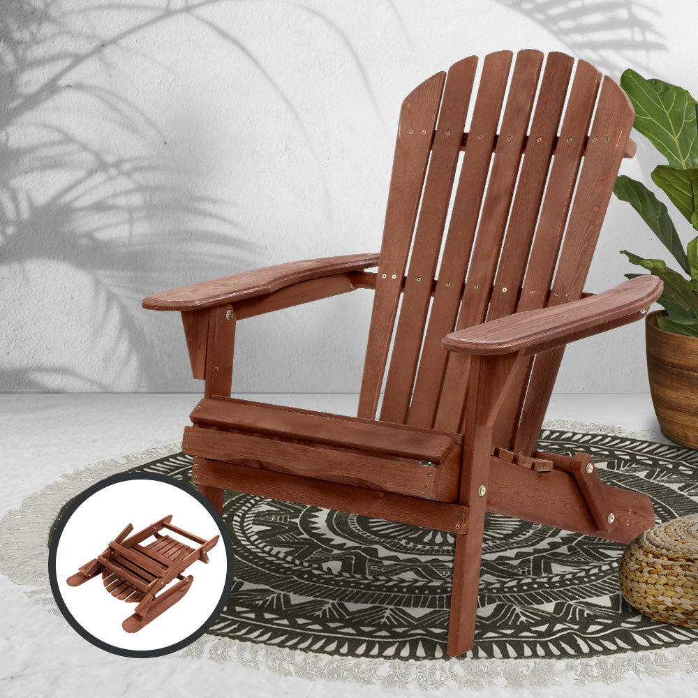 Outdoor Furniture Beach Chair Wooden Adirondack Patio Lounge Garden - image7