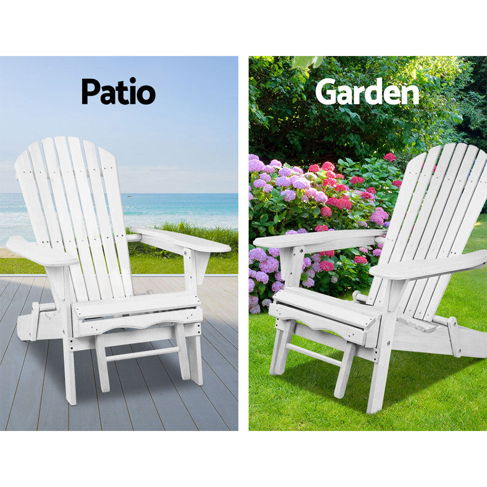 Adirondack Beach Chair with Ottoman - White - image4