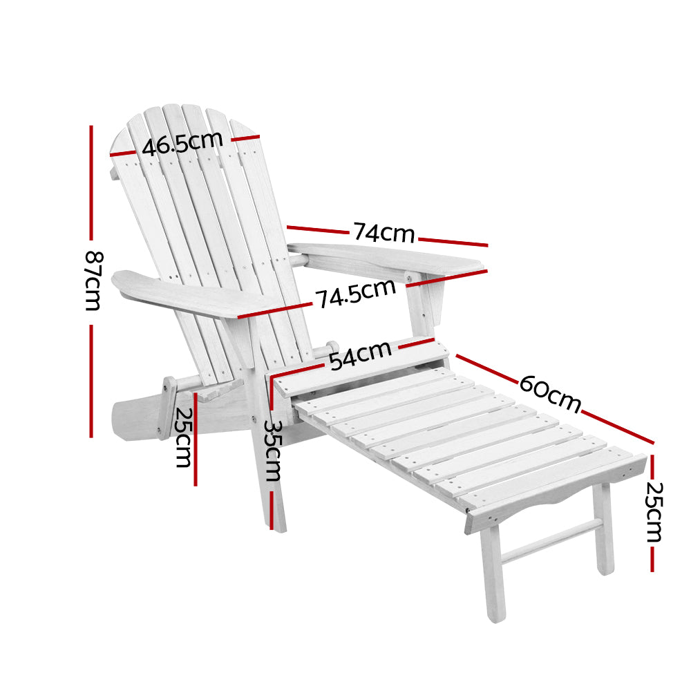 Gardeon Set of 2 Outdoor Sun Lounge Chairs Patio Furniture Lounger Beach Chair Adirondack - image2