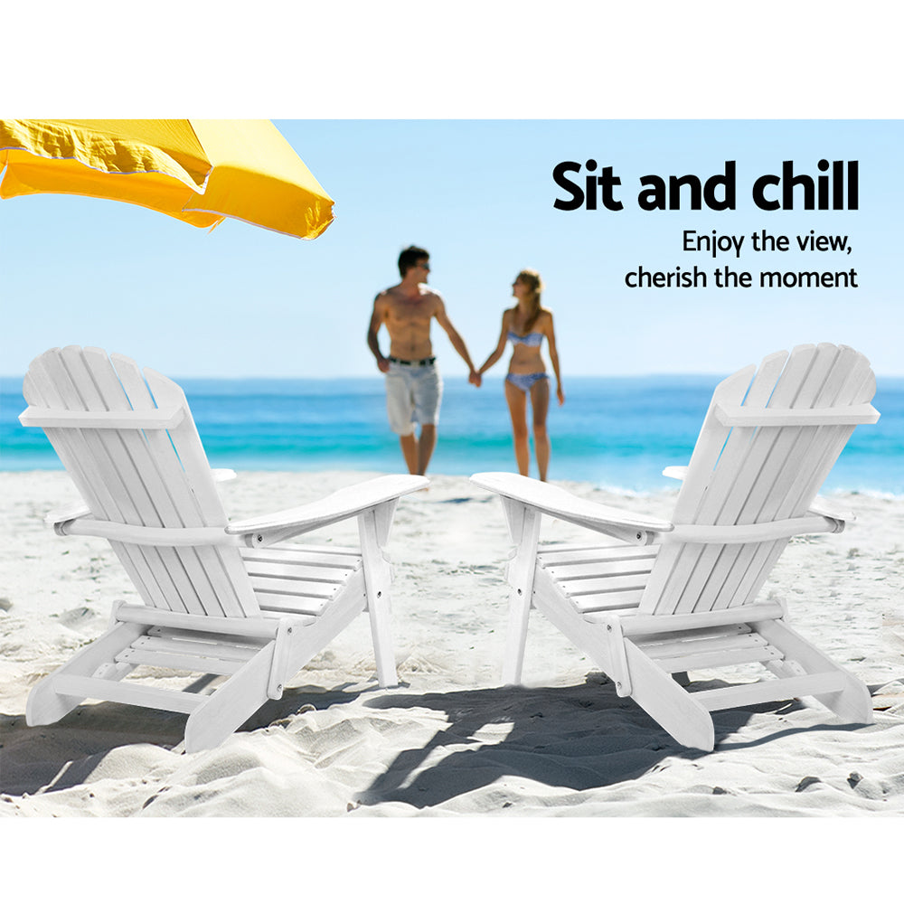 Gardeon Set of 2 Outdoor Sun Lounge Chairs Patio Furniture Lounger Beach Chair Adirondack - image5