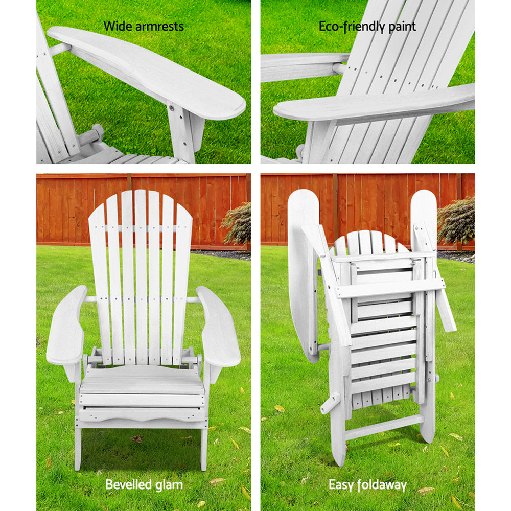 Gardeon Set of 2 Outdoor Sun Lounge Chairs Patio Furniture Lounger Beach Chair Adirondack - image7