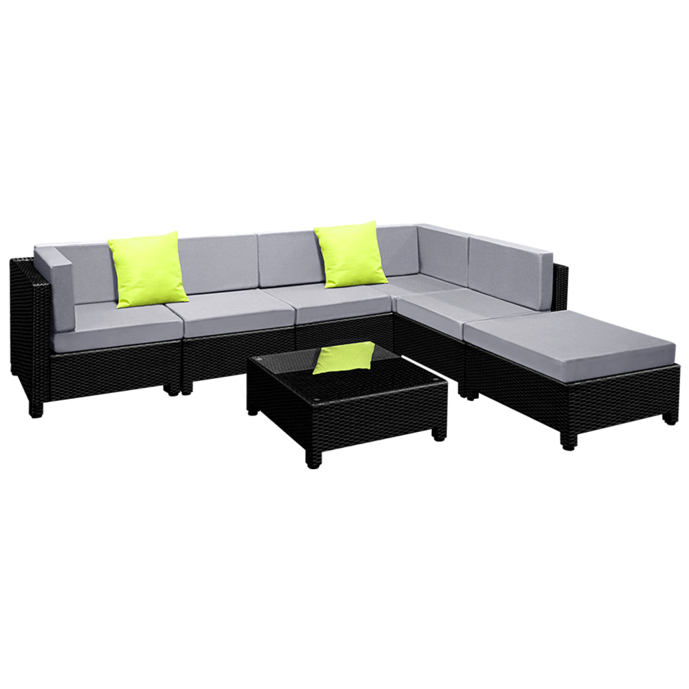 7PC Sofa Set Outdoor Furniture Lounge Setting Wicker Couches Garden Patio Pool - image4