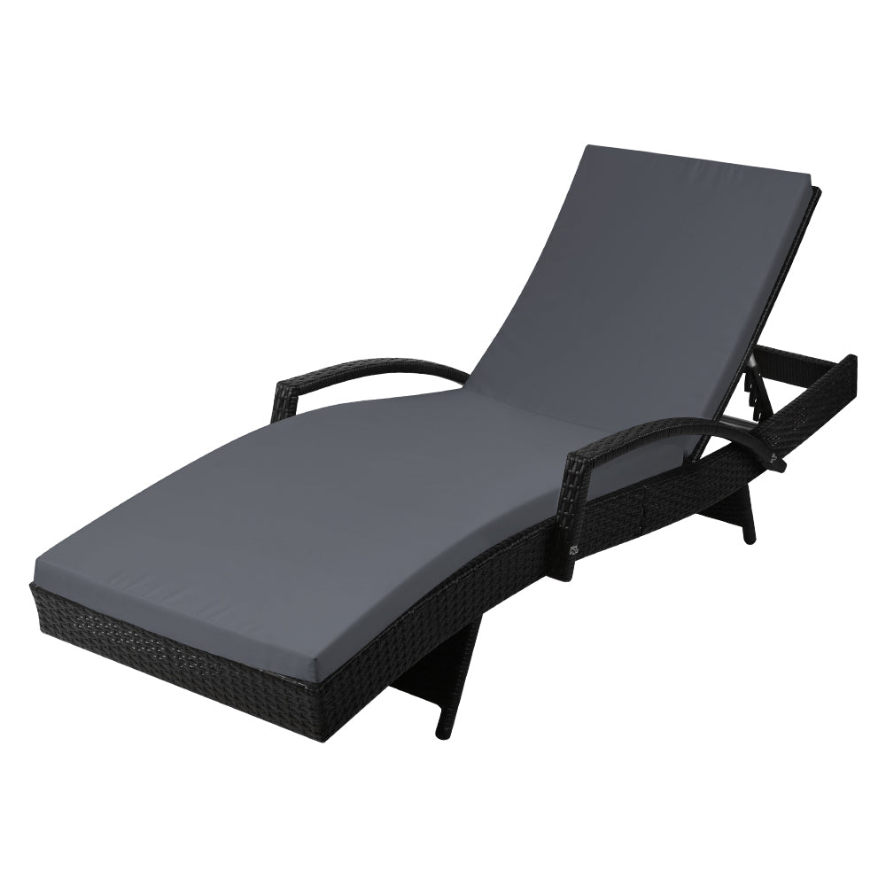 Outdoor Sun Lounge - Black - image1