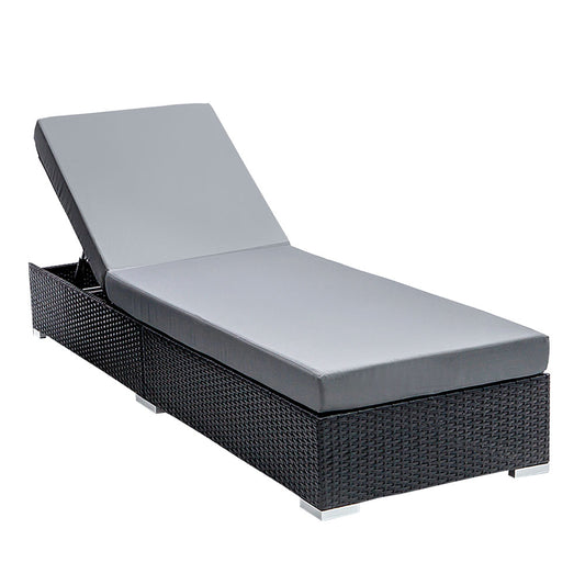 Sun Lounge Outdoor Furniture Day Bed Wicker Rattan Garden Sofa - image1