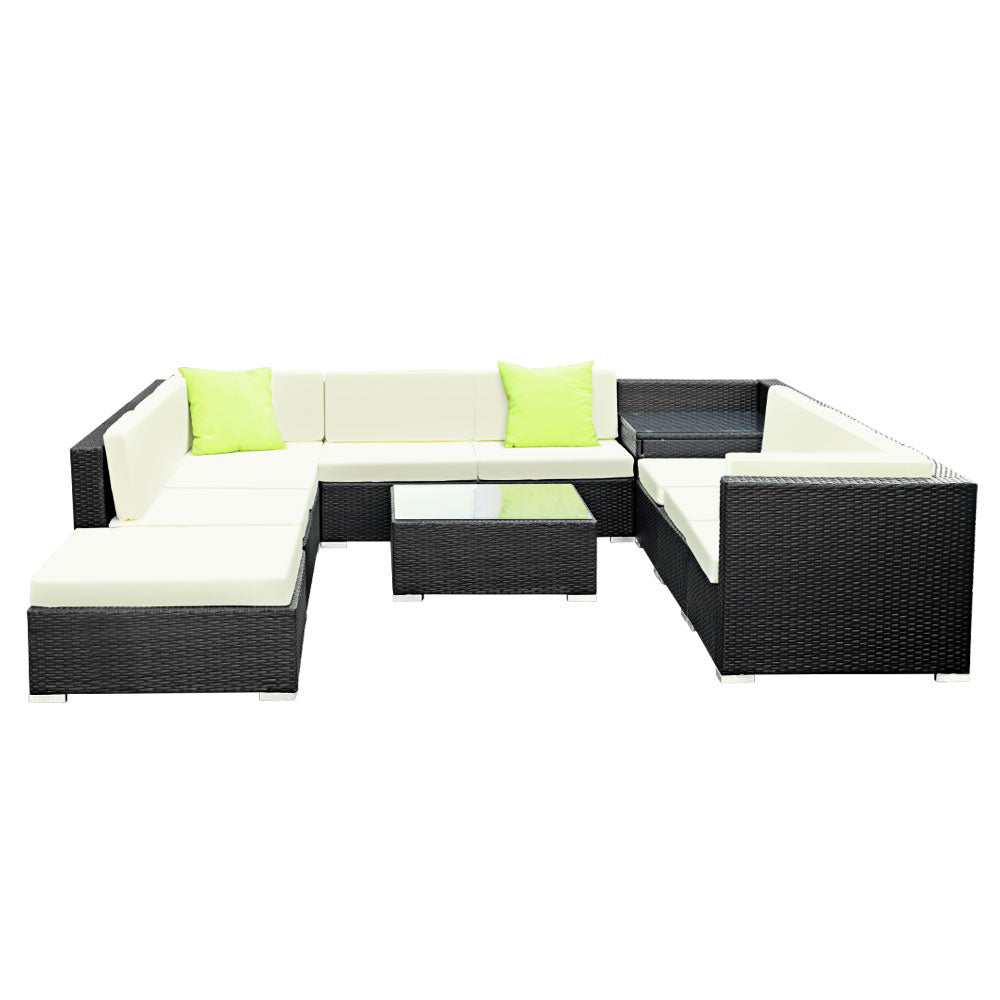 11PC Sofa Set with Storage Cover Outdoor Furniture Wicker - image3