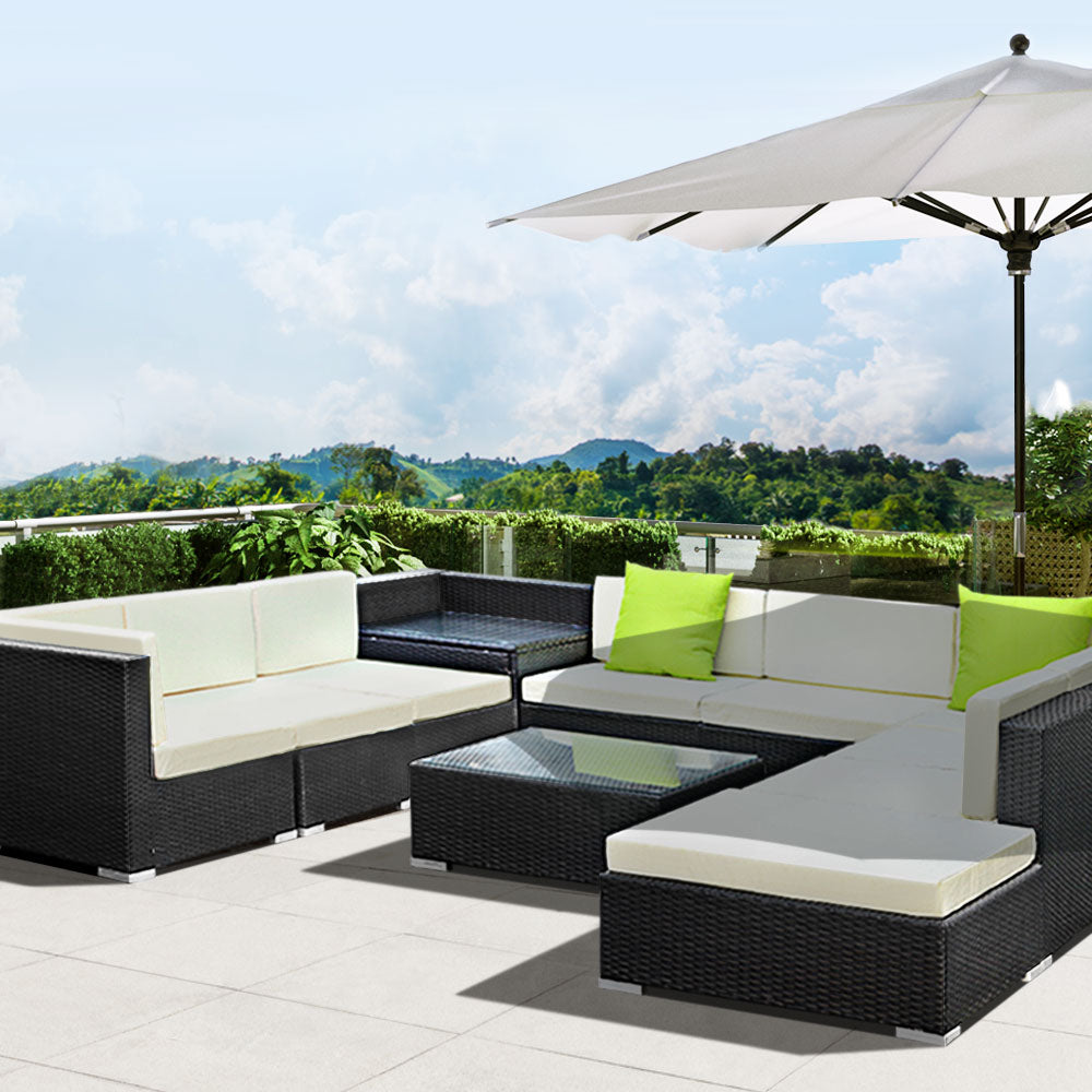 11PC Sofa Set with Storage Cover Outdoor Furniture Wicker - image8