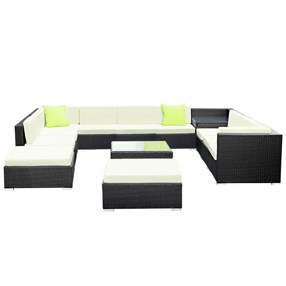 13PC Sofa Set with Storage Cover Outdoor Furniture Wicker - image3