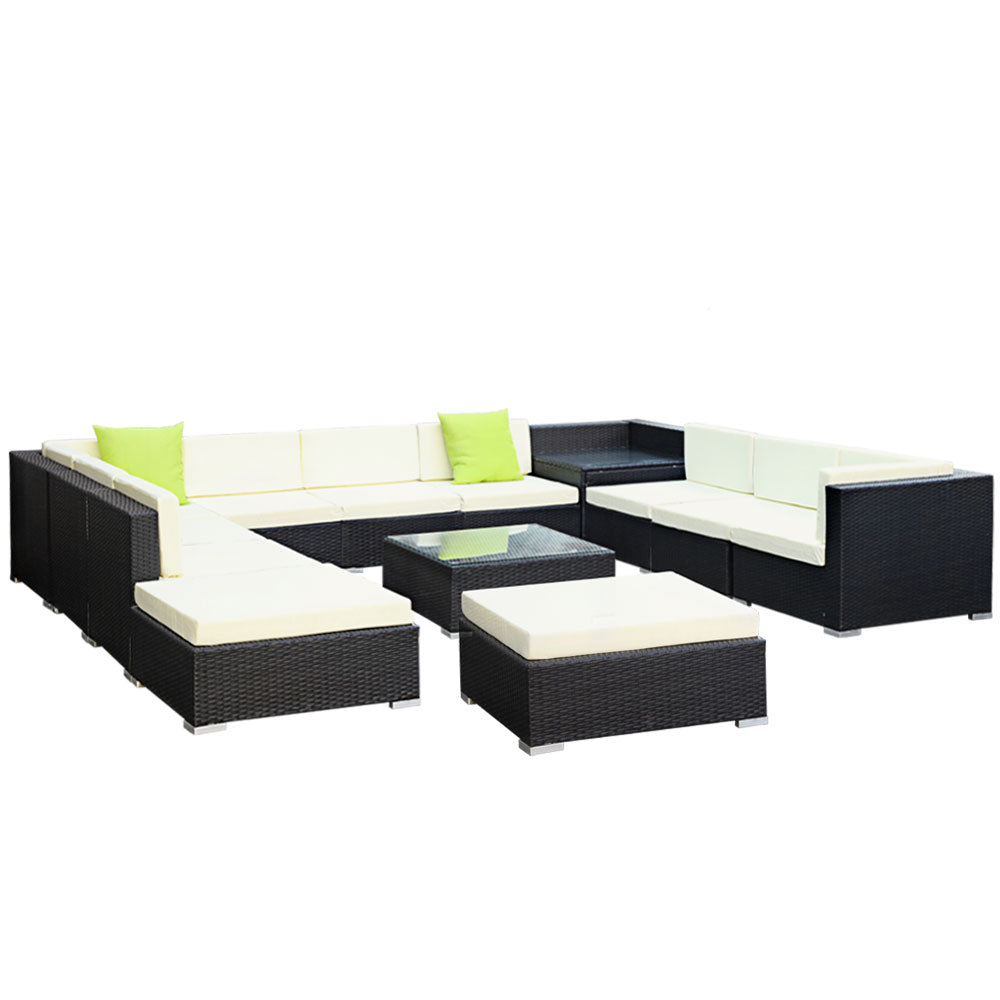 13PC Sofa Set with Storage Cover Outdoor Furniture Wicker - image4