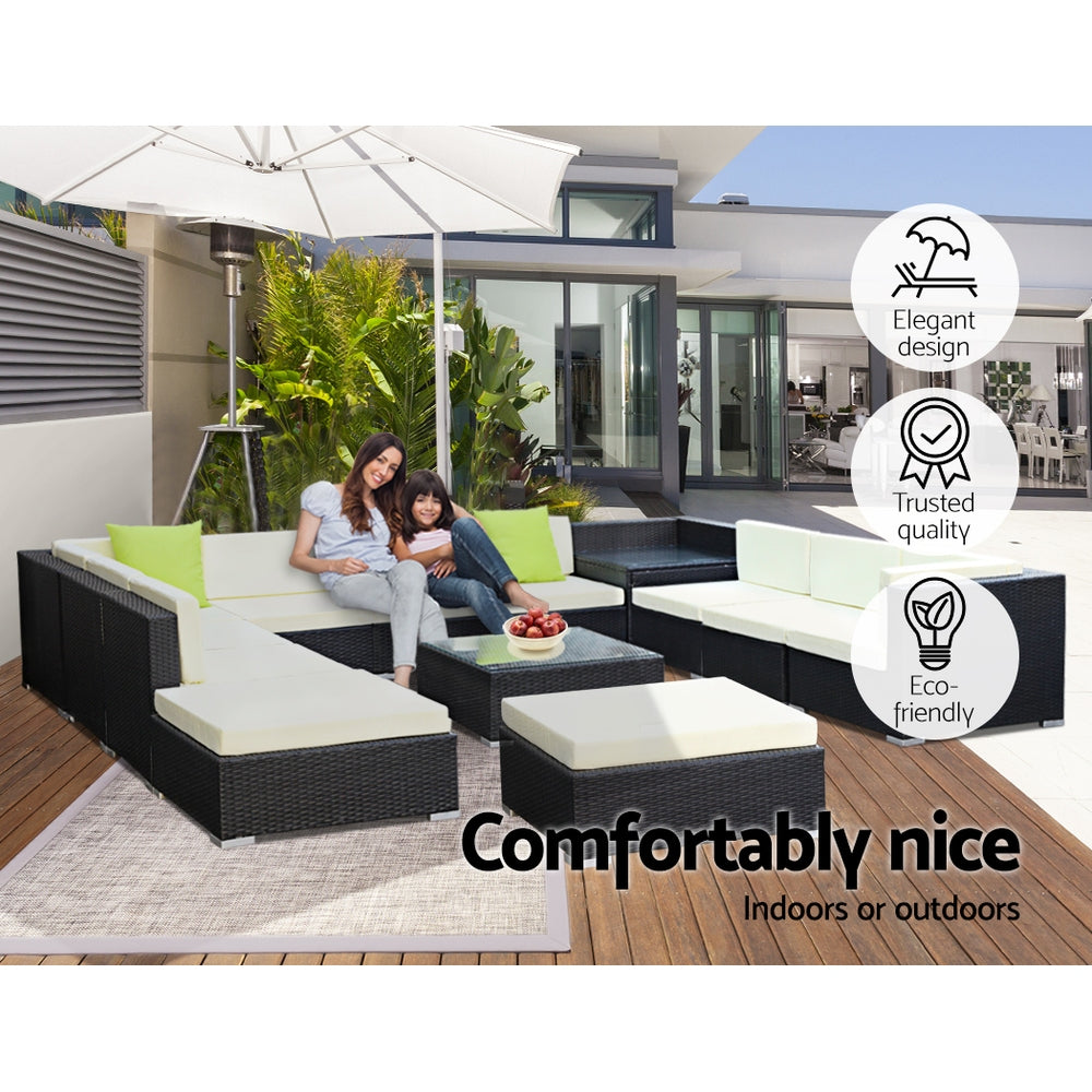 13PC Sofa Set with Storage Cover Outdoor Furniture Wicker - image6