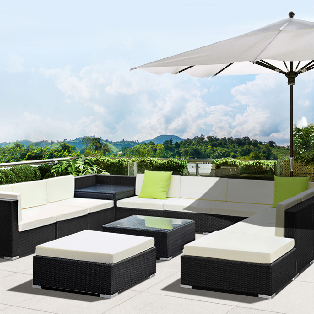 13PC Sofa Set with Storage Cover Outdoor Furniture Wicker - image8