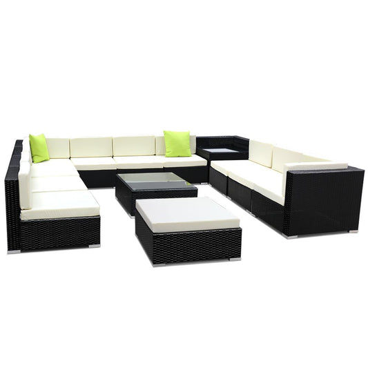 13PC Outdoor Furniture Sofa Set Wicker Garden Patio Lounge - image1