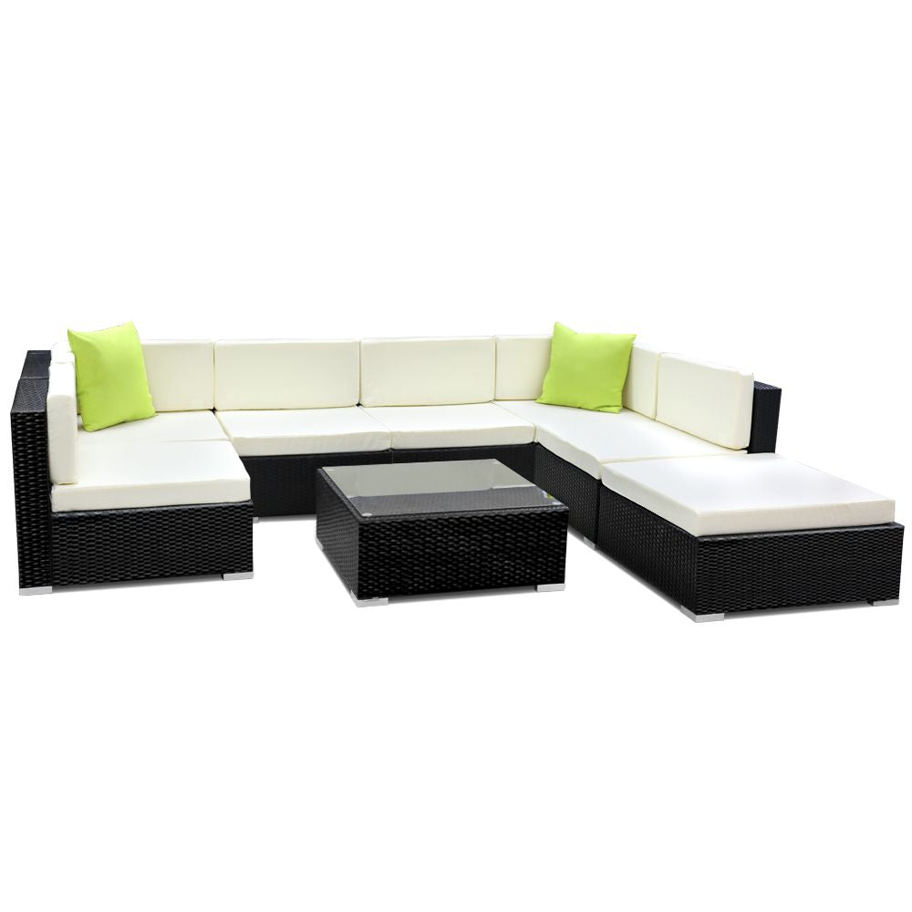 8PC Outdoor Furniture Sofa Set Wicker Garden Patio Pool Lounge - image1