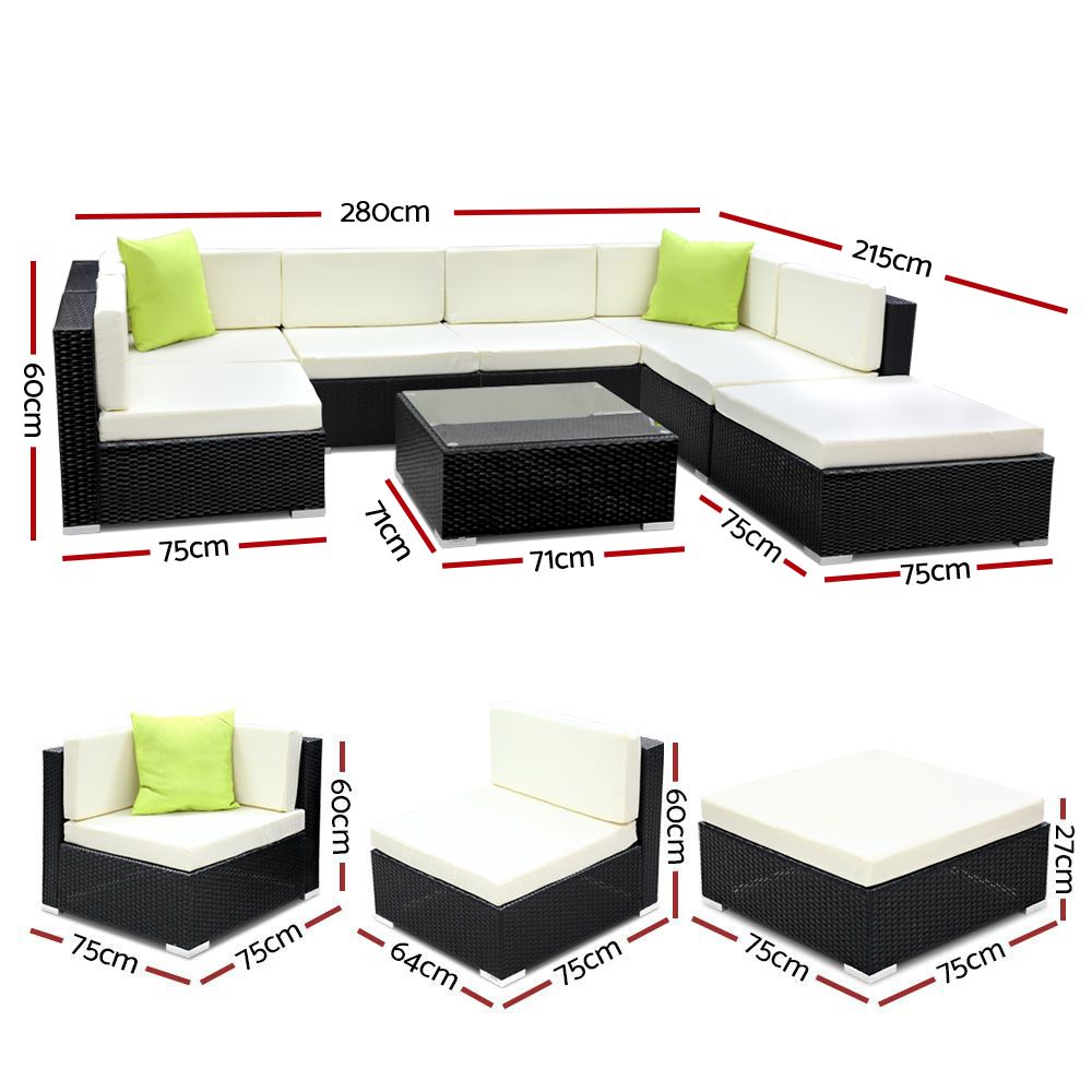 8PC Outdoor Furniture Sofa Set Wicker Garden Patio Pool Lounge - image3