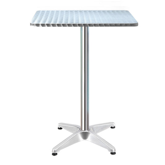 Bar Table Outdoor Furniture Adjustable Aluminium Pub Cafe Indoor Square Gardeon - image1