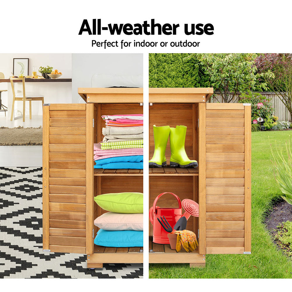 Portable Wooden Garden Storage Cabinet - image4