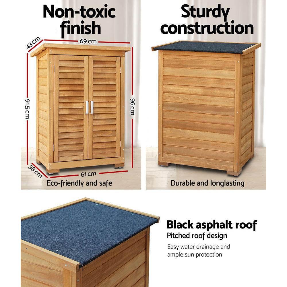 Portable Wooden Garden Storage Cabinet - image5