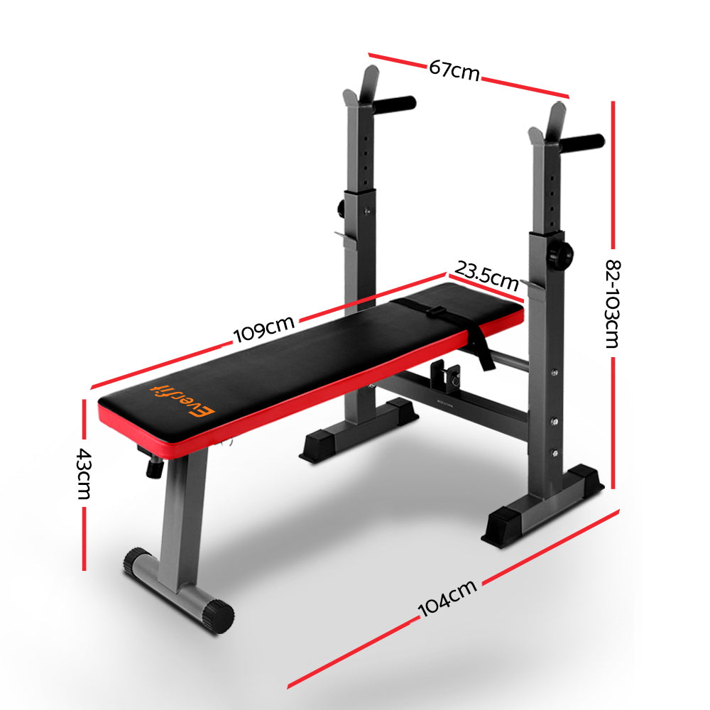 Multi-Station Weight Bench Press Weights Equipment Fitness Home Gym Red - image2