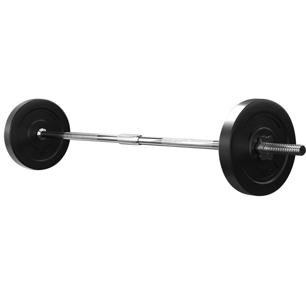 18KG Barbell Weight Set Plates Bar Bench Press Fitness Exercise Home Gym 168cm - image4