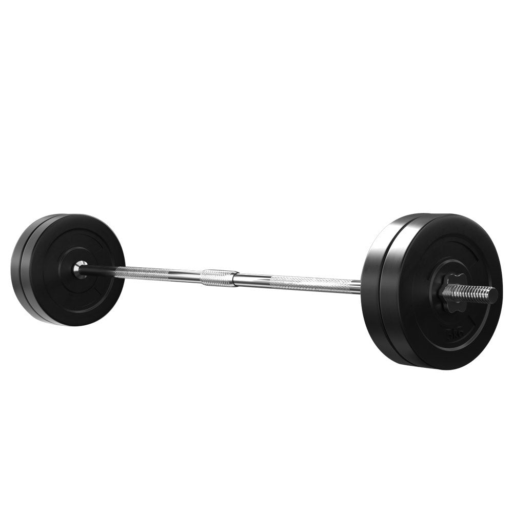 28KG Barbell Weight Set Plates Bar Bench Press Fitness Exercise Home Gym 168cm - image4