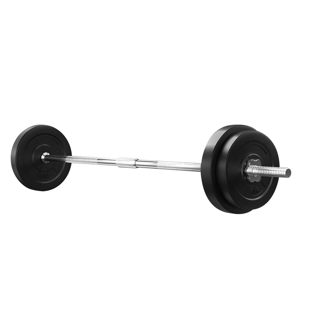 38KG Barbell Weight Set Plates Bar Bench Press Fitness Exercise Home Gym 168cm - image4