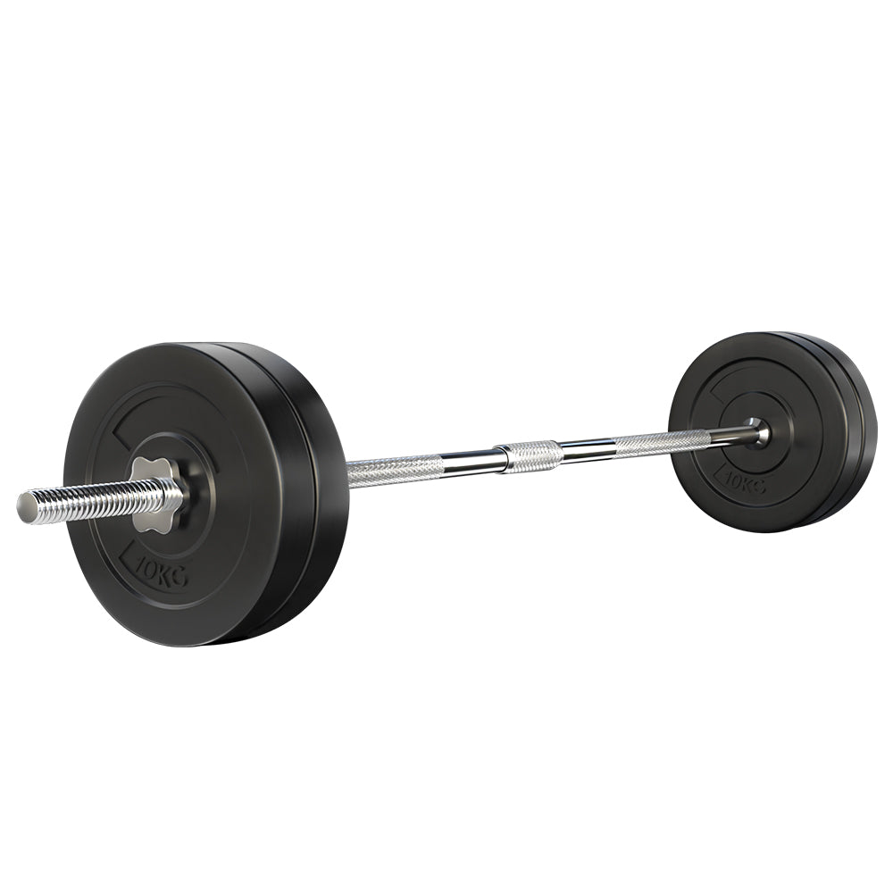 48KG Barbell Weight Set Plates Bar Bench Press Fitness Exercise Home Gym 168cm - image1