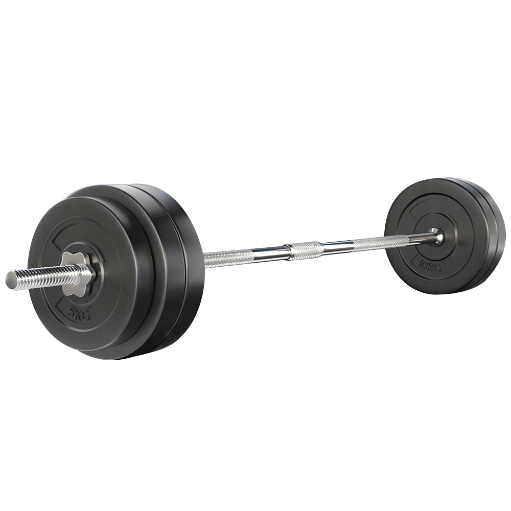 58KG Barbell Weight Set Plates Bar Bench Press Fitness Exercise Home Gym 168cm - image1