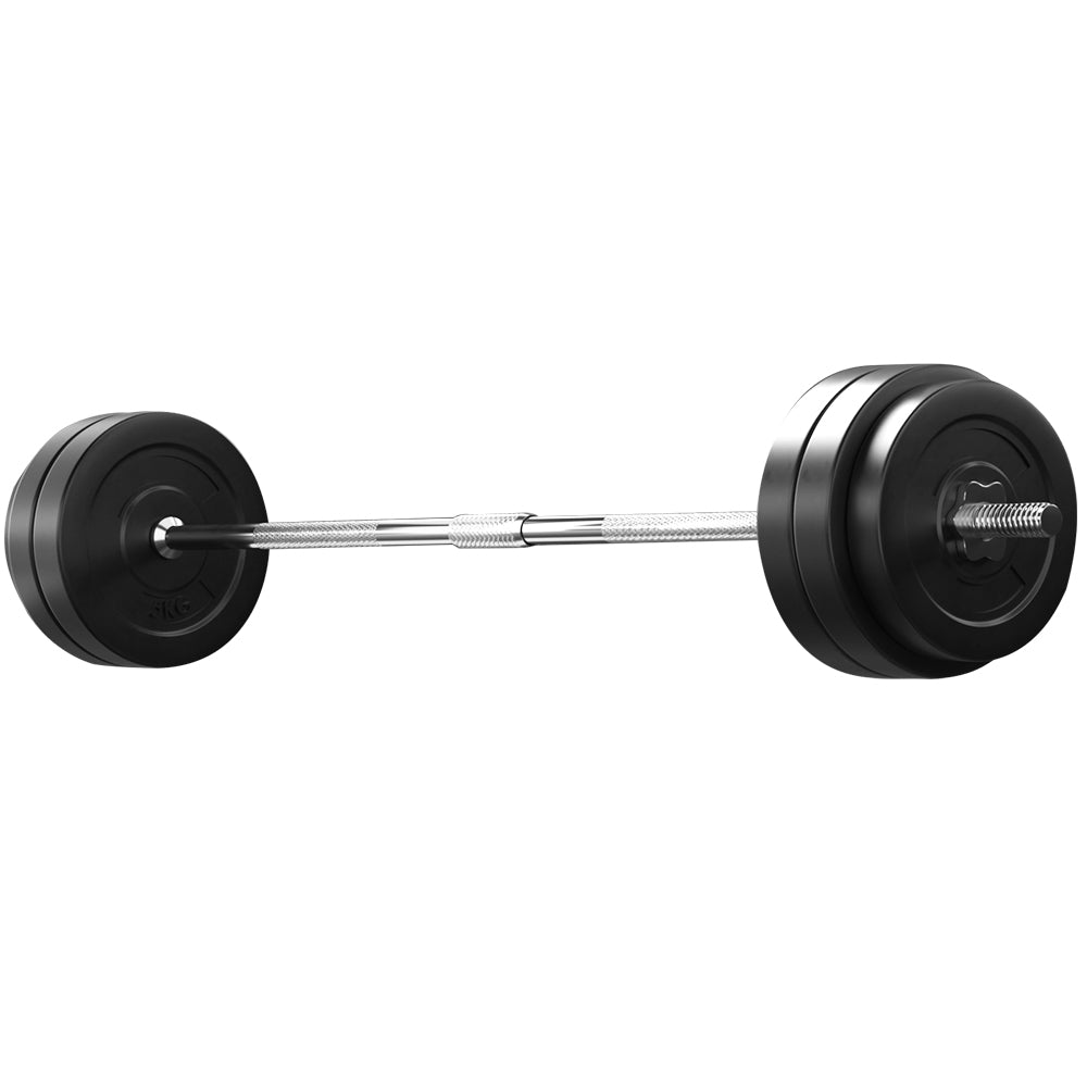 58KG Barbell Weight Set Plates Bar Bench Press Fitness Exercise Home Gym 168cm - image4
