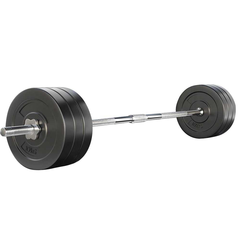 68KG Barbell Weight Set Plates Bar Bench Press Fitness Exercise Home Gym 168cm - image1