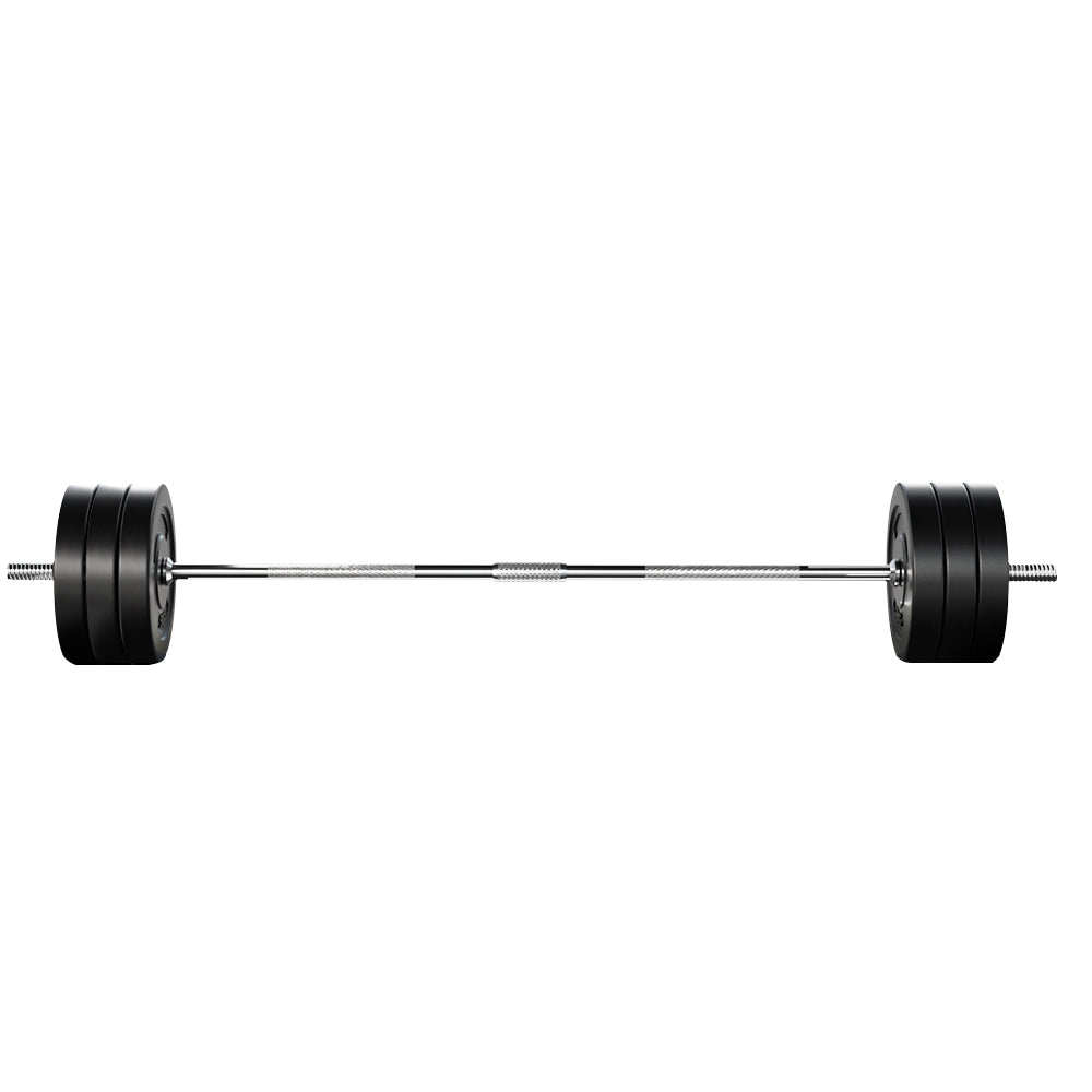 68KG Barbell Weight Set Plates Bar Bench Press Fitness Exercise Home Gym 168cm - image3