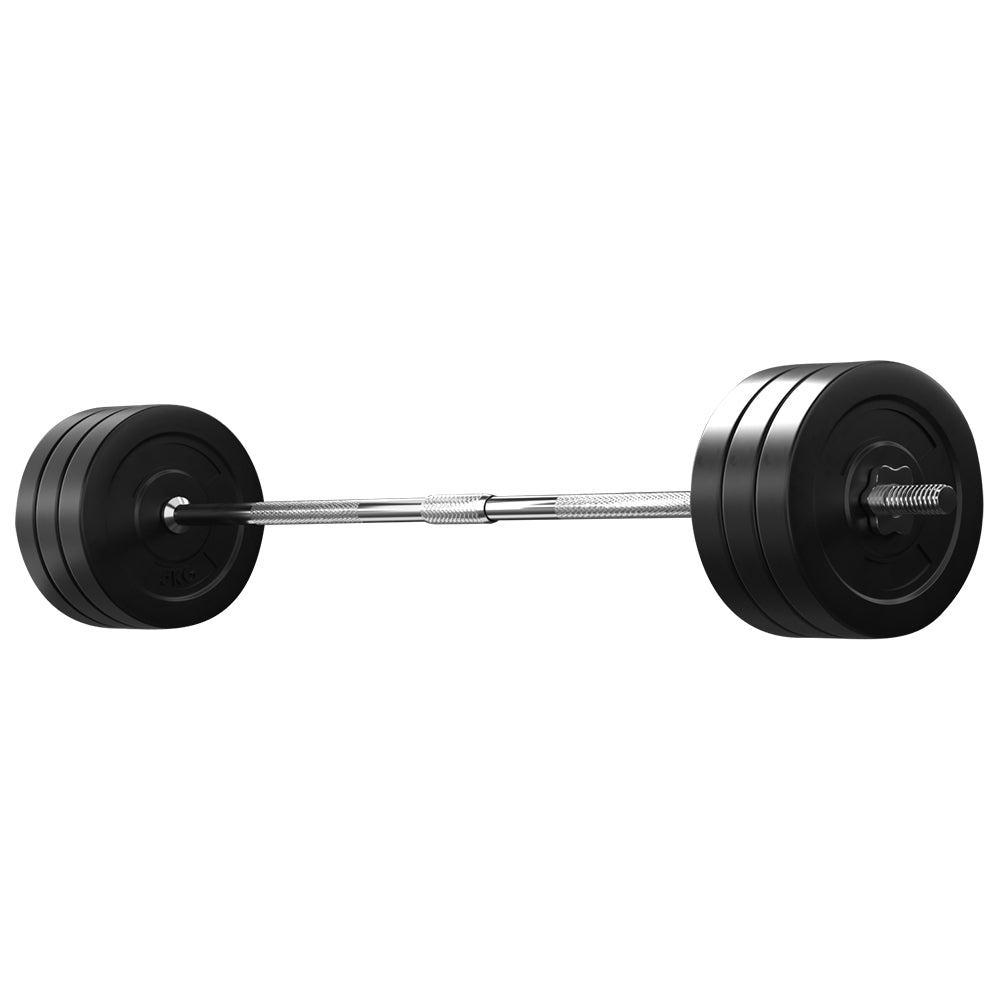 68KG Barbell Weight Set Plates Bar Bench Press Fitness Exercise Home Gym 168cm - image4