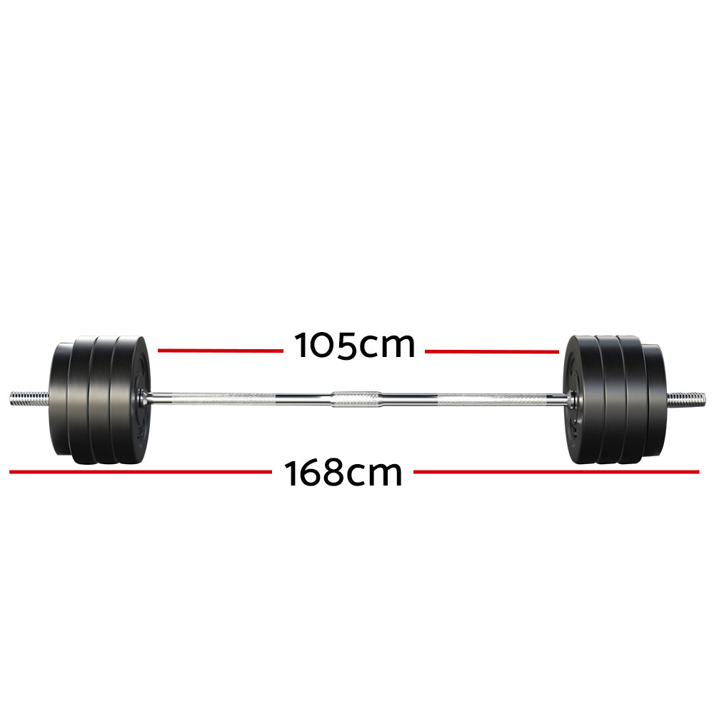 78KG Barbell Weight Set Plates Bar Bench Press Fitness Exercise Home Gym 168cm - image2