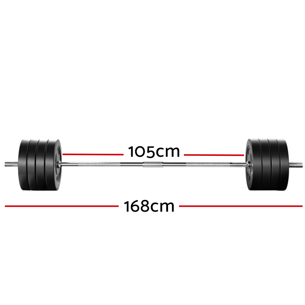 88KG Barbell Weight Set Plates Bar Bench Press Fitness Exercise Home Gym 168cm - image2