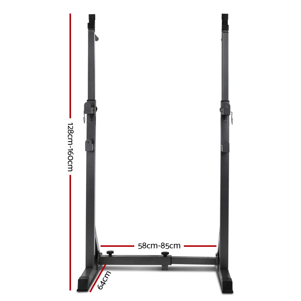 Squat Rack Pair Fitness Weight Lifting Gym Exercise Barbell Stand - image2