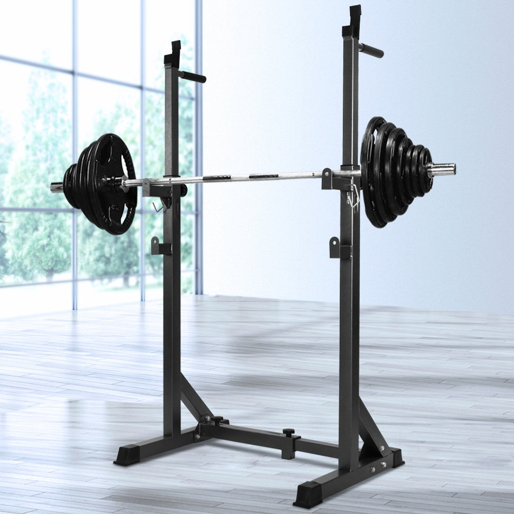 Squat Rack Pair Fitness Weight Lifting Gym Exercise Barbell Stand - image7