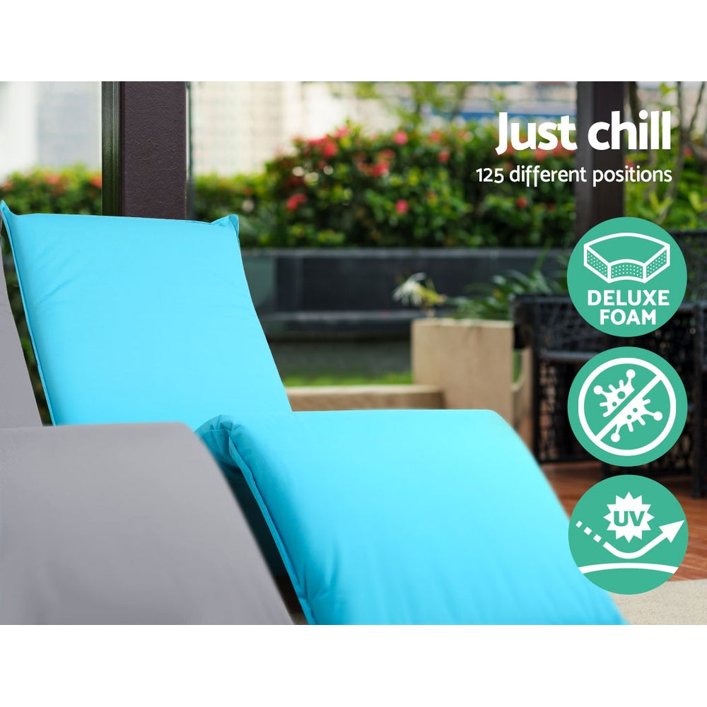 Adjustable Beach Sun Pool Lounger - Blue - image4