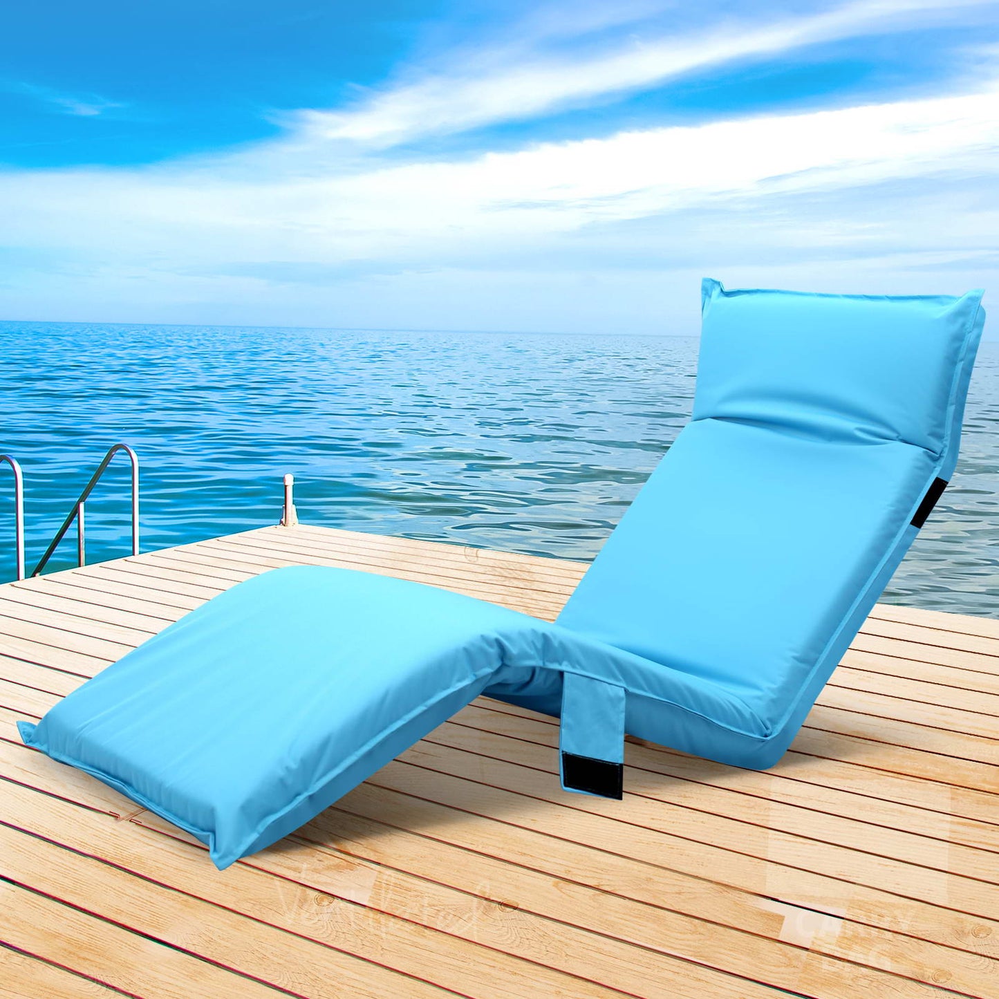 Adjustable Beach Sun Pool Lounger - Blue - image7