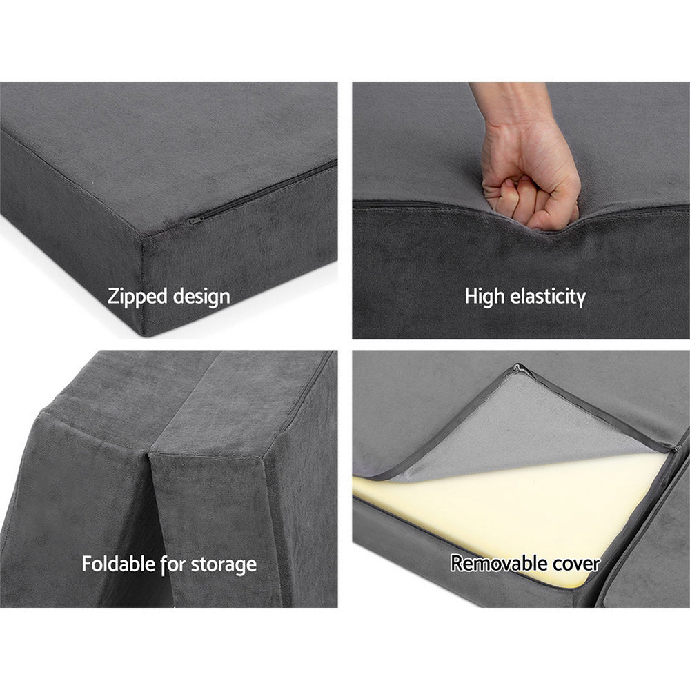 Bedding Folding Foam Portable Mattress Grey - image6