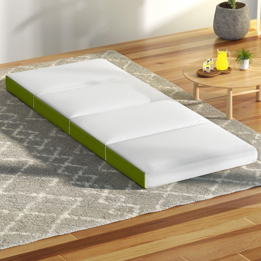 Giselle Bedding Foldable Mattress 4-FOLD Folding Bed Mat Camping Single Green - image8