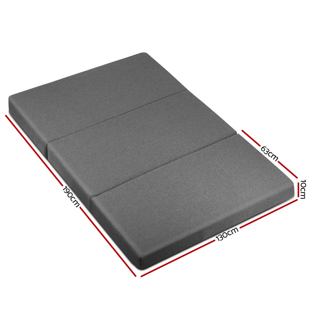 Bedding Double Size Folding Foam Mattress Portable Bed Mat Dark Grey - image2