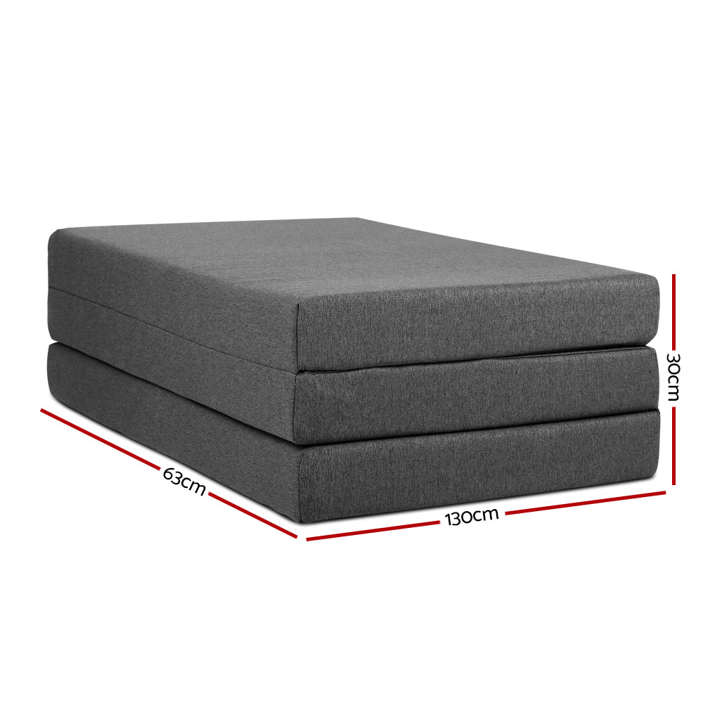 Bedding Double Size Folding Foam Mattress Portable Bed Mat Dark Grey - image3