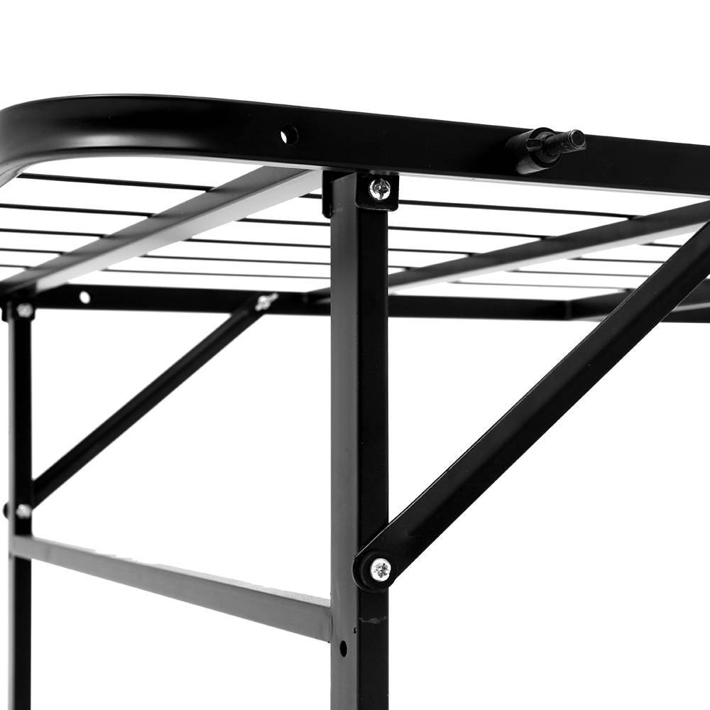 Foldable Queen Metal Bed Frame - Black - image5