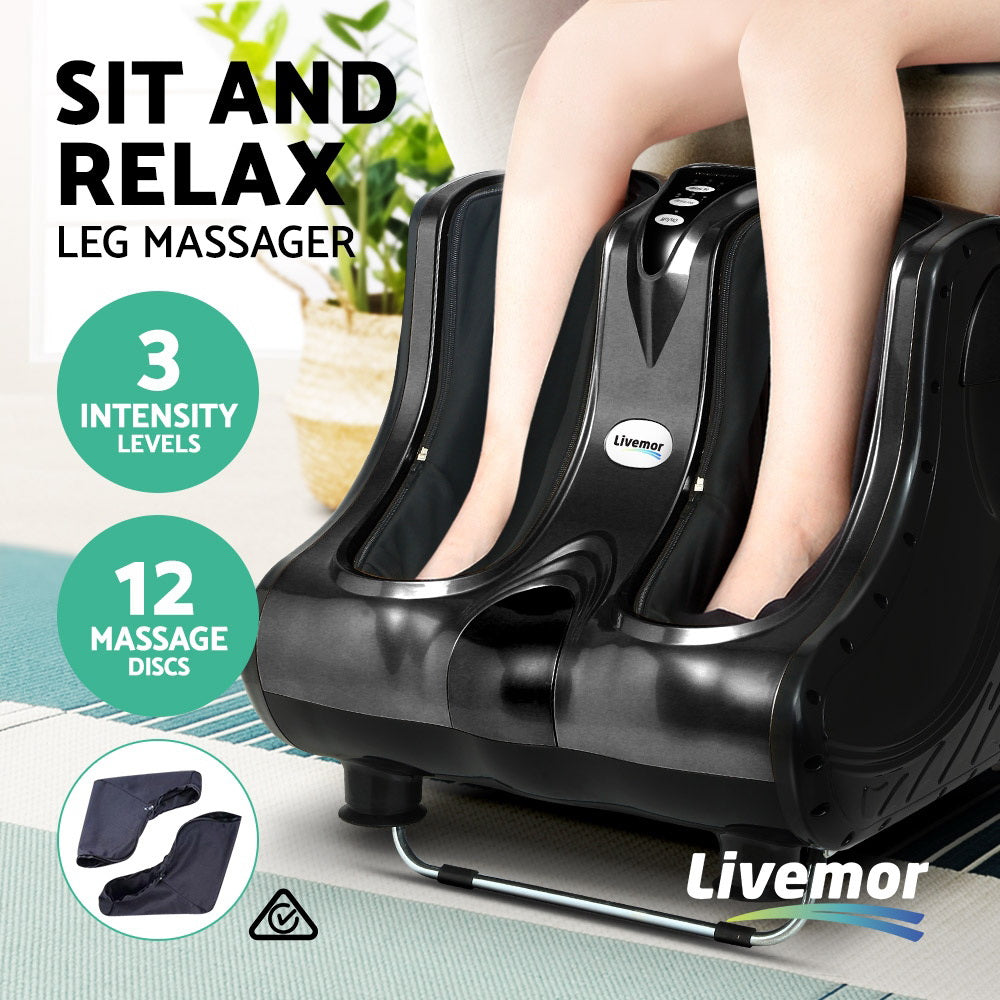 Foot Massager Ankle Calf Leg Massagers Shiatsu Kneading Rolling Black - image3